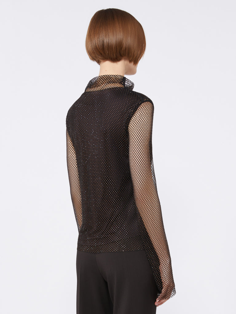 max mara mesh t-shirt with rhinestones
