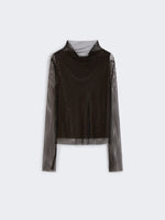 Mesh T-Shirt With Rhinestones for Women - Black - Max Mara UAE