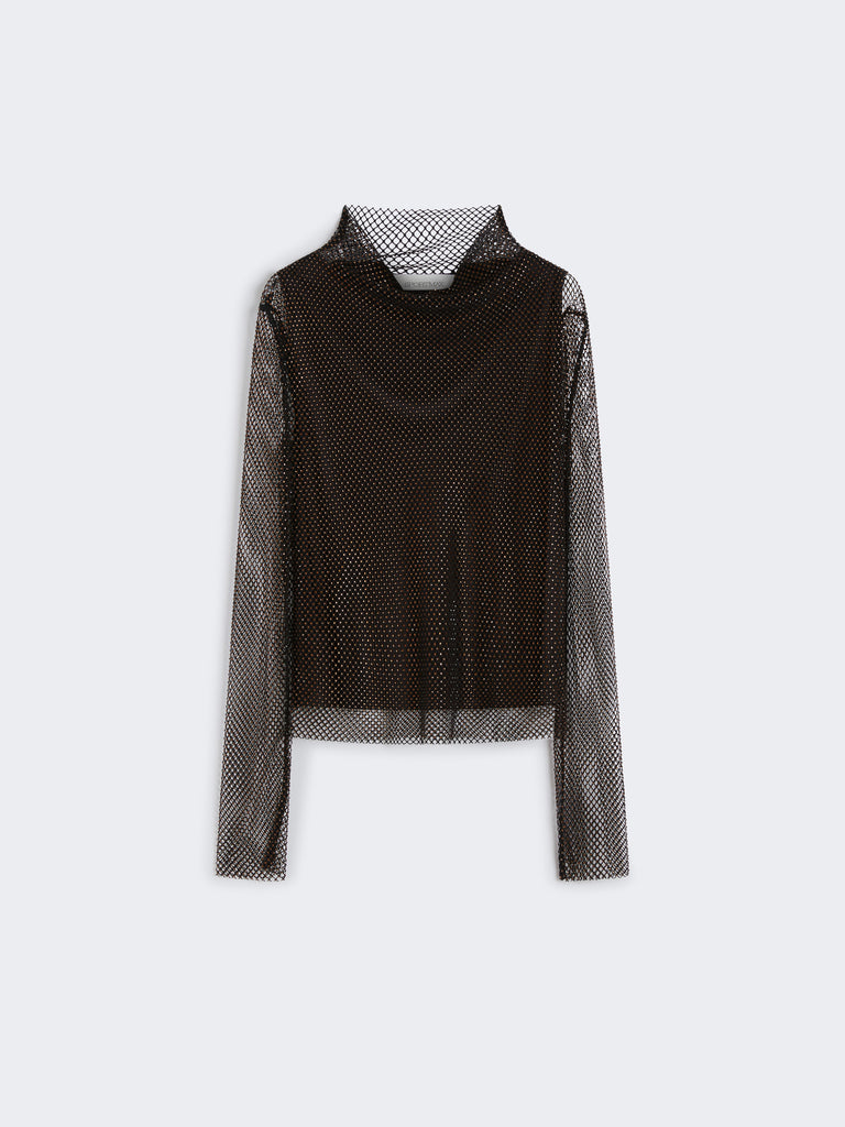 max mara mesh t-shirt with rhinestones