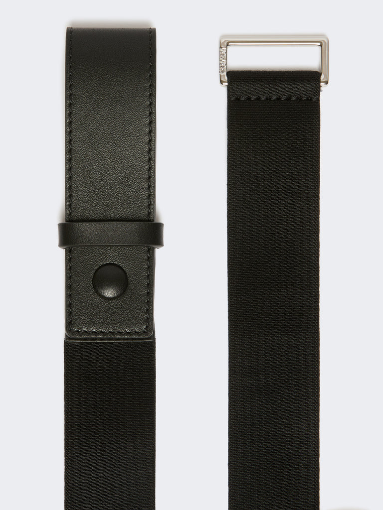 max mara elasticated webbing and leather belt