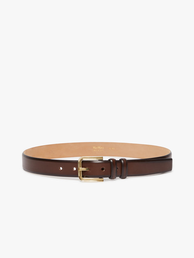 Leather Buckle Belt for Women - Brown - Max Mara UAE