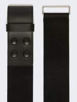 max mara elasticated webbing and leather wide belt for women