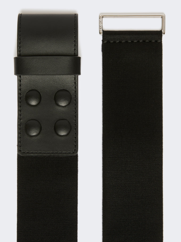 max mara elasticated webbing and leather wide belt for women