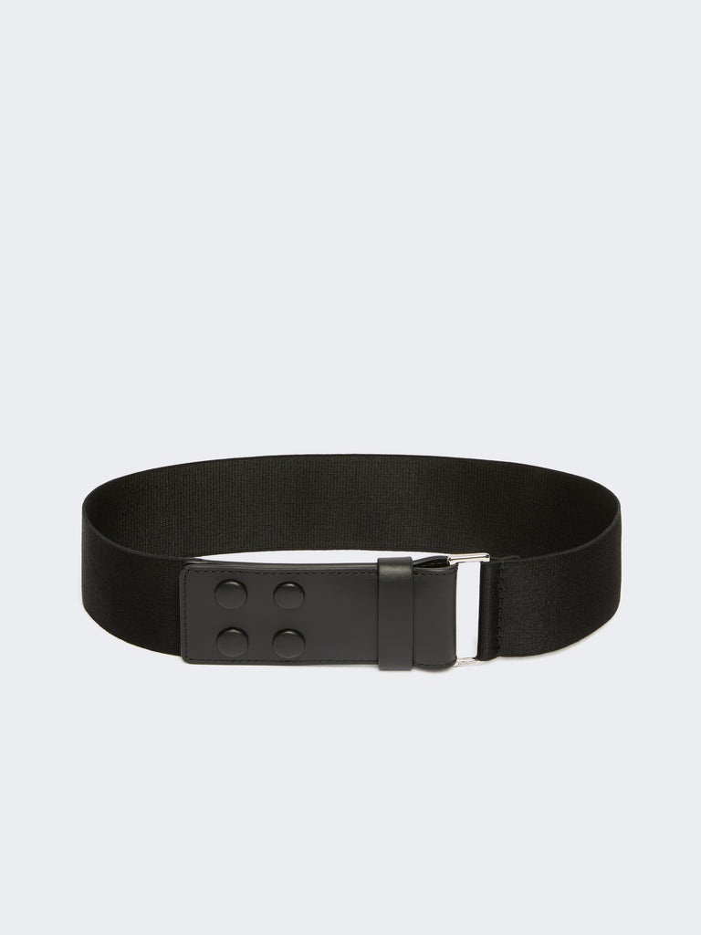 max mara elasticated webbing and leather wide belt for women