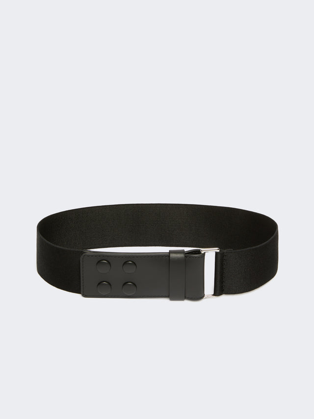 max mara elasticated webbing and leather wide belt for women