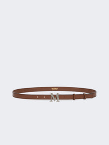 Natural Leather Monogram Belt for Women - Brown - Max Mara UAE