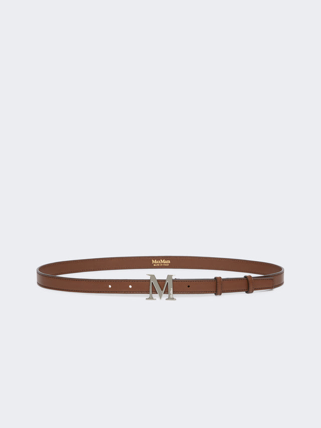 max mara natural leather monogram belt for women