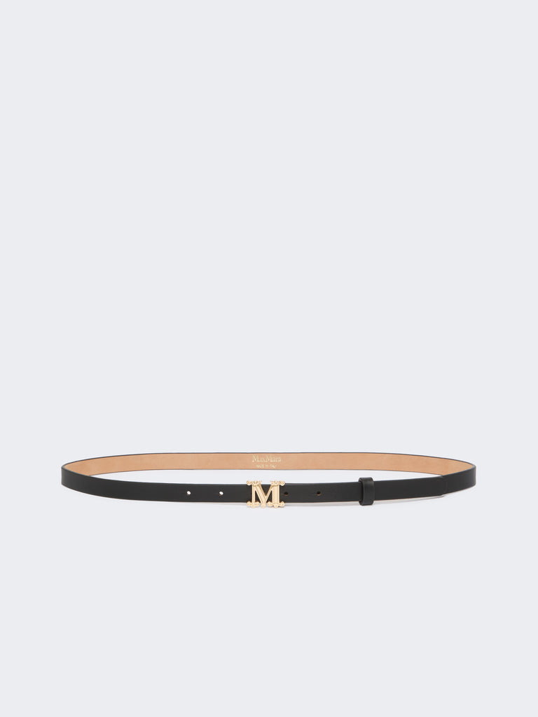 max mara leather monogram belt