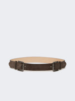 max mara studded leather belt for women