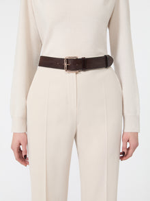 max mara leather belt for women