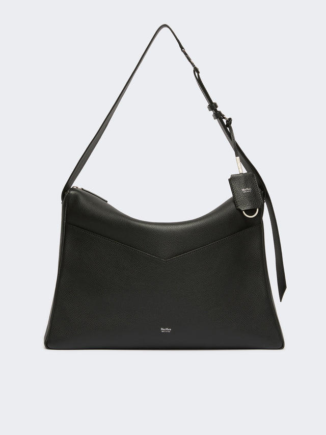 Large, Low-Sheen Leather Handbag for Women - Black - Max Mara UAE