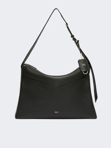 Large, Low-Sheen Leather Handbag for Women - Black - Max Mara UAE