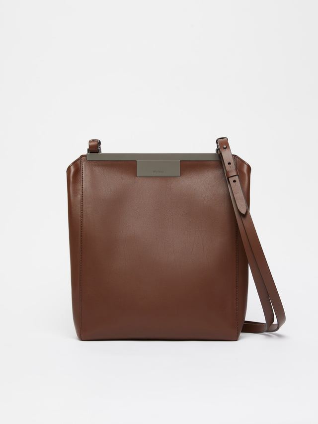 Natural Leather Shoulder Bag for Women - Cocoa - Max Mara UAE