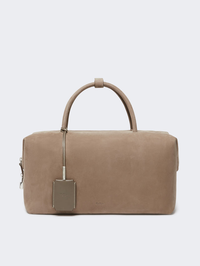 max mara large nubuck leather boston bag for women