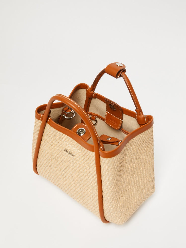 Extra-Small raffia-look fabric Marine bag