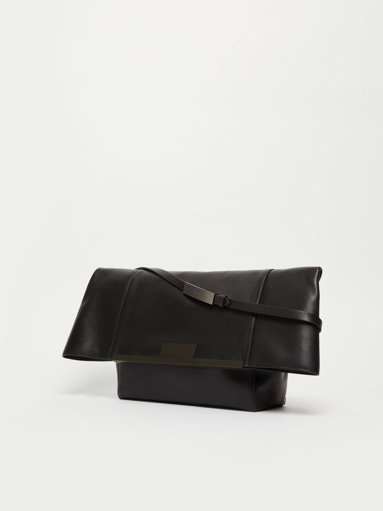 max mara large natural leather clutch bag