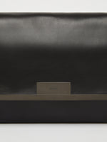 Large Natural Leather Clutch Bag for Women - Black - Max Mara UAE