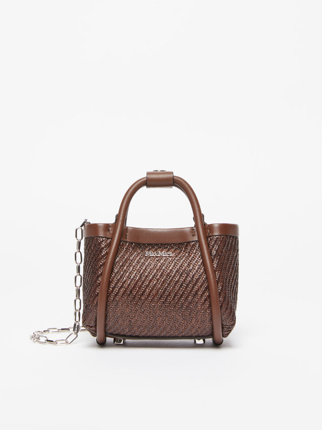 Raffia-Effect Fabric Mini Marine Bag for Women - Dark Brown - Max Mara UAE