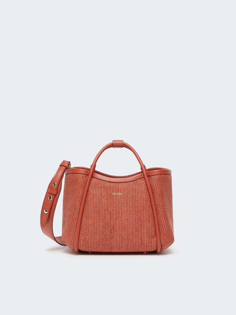 max mara extra-small raffia-look basketweave marine bag