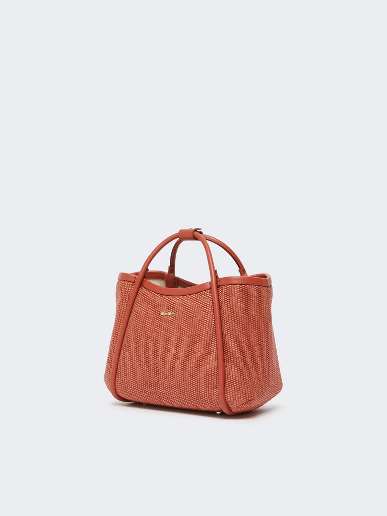 max mara extra-small raffia-look basketweave marine bag
