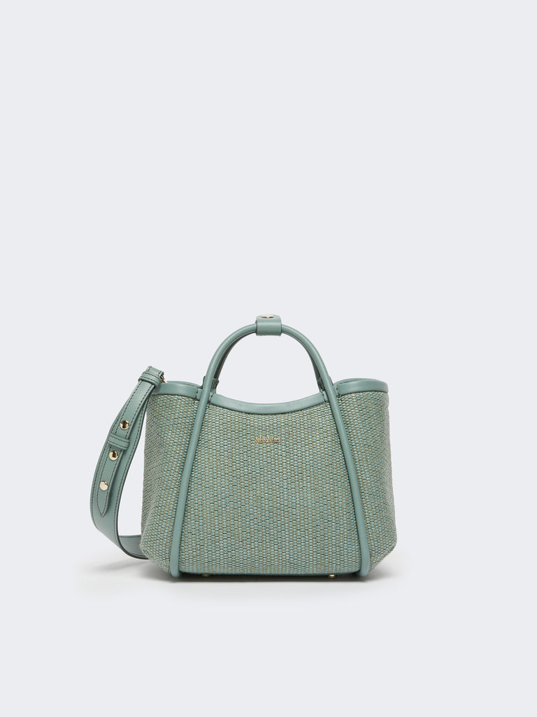 max mara extra-small raffia-look basketweave marine bag