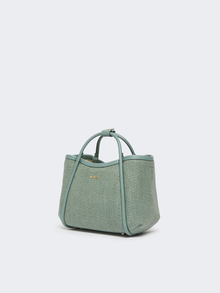 max mara extra-small raffia-look basketweave marine bag