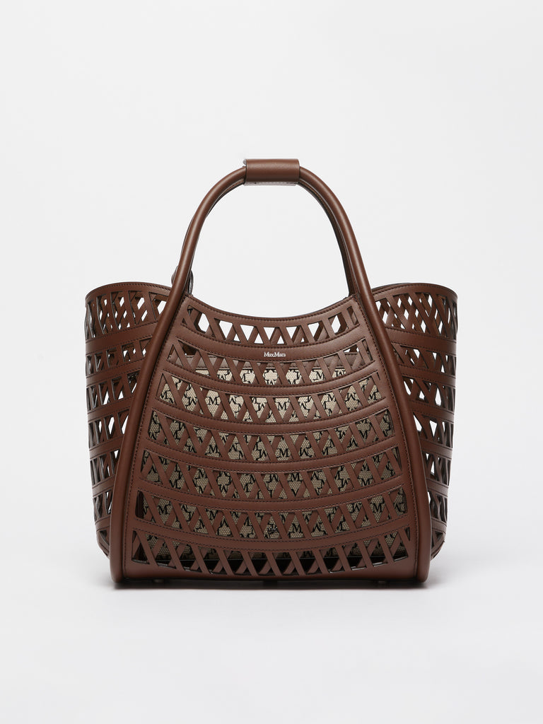 max mara woven leather small marine bag