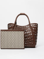 Woven Leather Small Marine Bag for Women - Dark Brown - Max Mara UAE