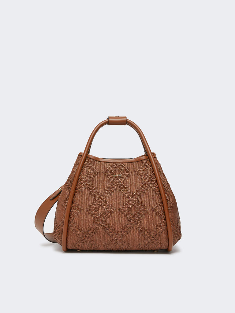 max mara small marine bag in diamond-patterned basketweave