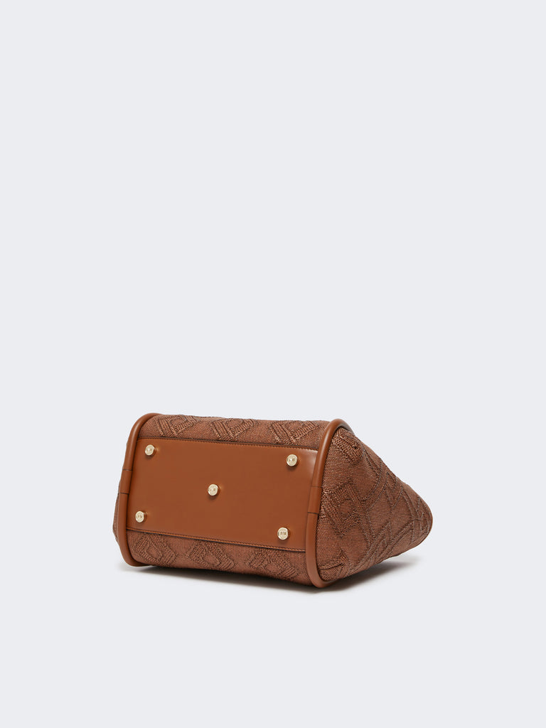 max mara small marine bag in diamond-patterned basketweave