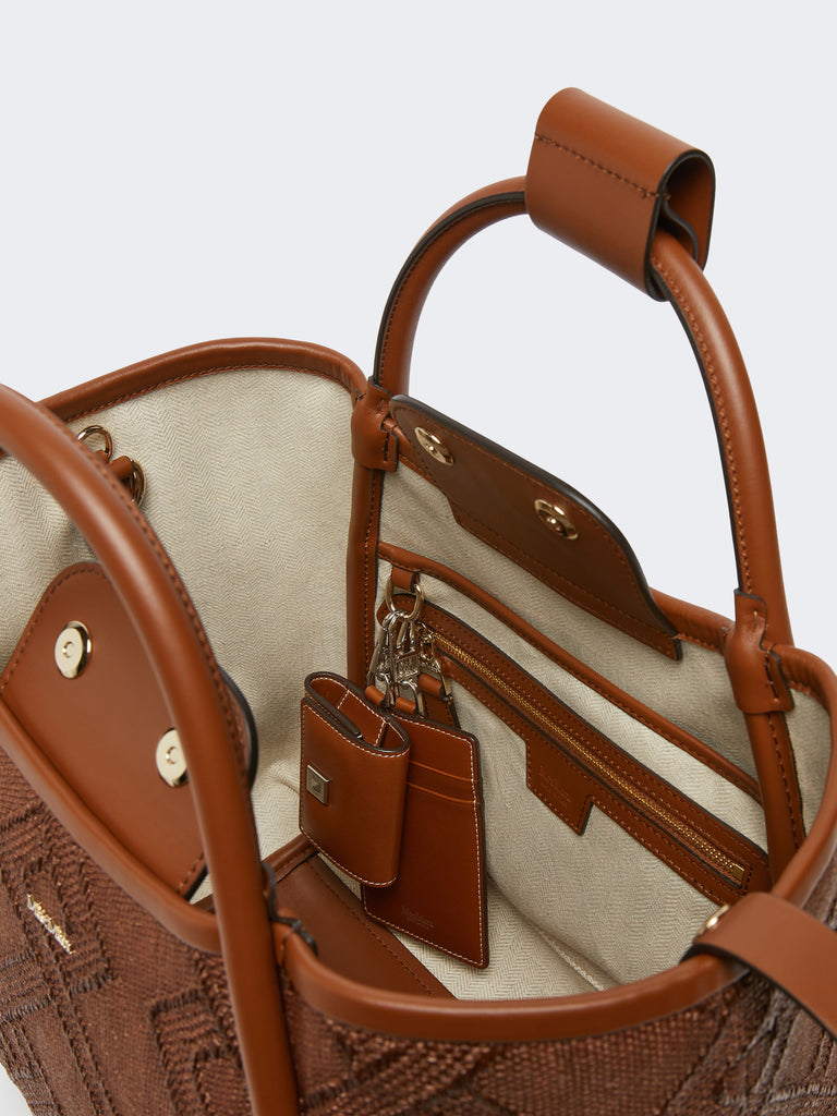 max mara small marine bag in diamond-patterned basketweave