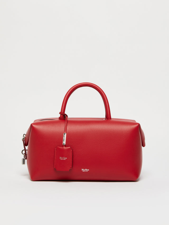 Natural Leather Satchel Bag for Women - Red - Max Mara UAE