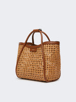max mara small marine bag in woven natural fibre for women
