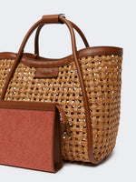 max mara small marine bag in woven natural fibre for women