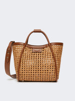 max mara small marine bag in woven natural fibre for women