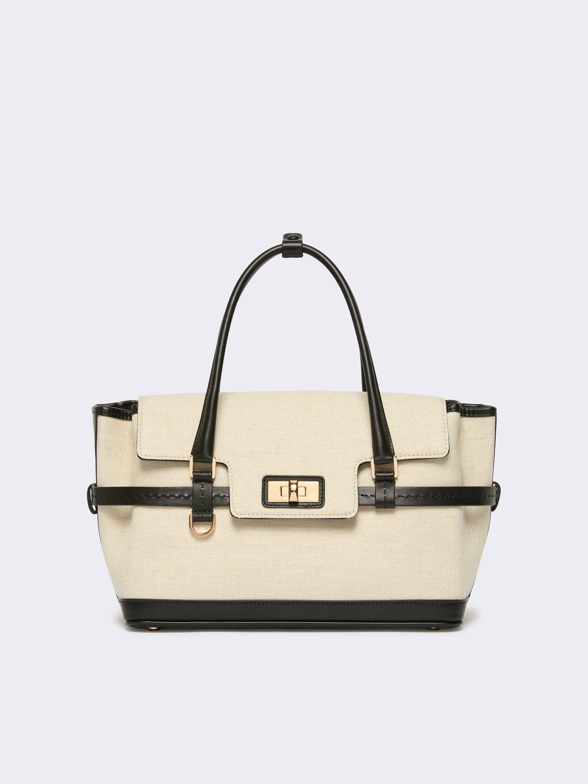 max mara chevron canvas and leather handbag for women