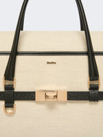 max mara chevron canvas and leather handbag for women