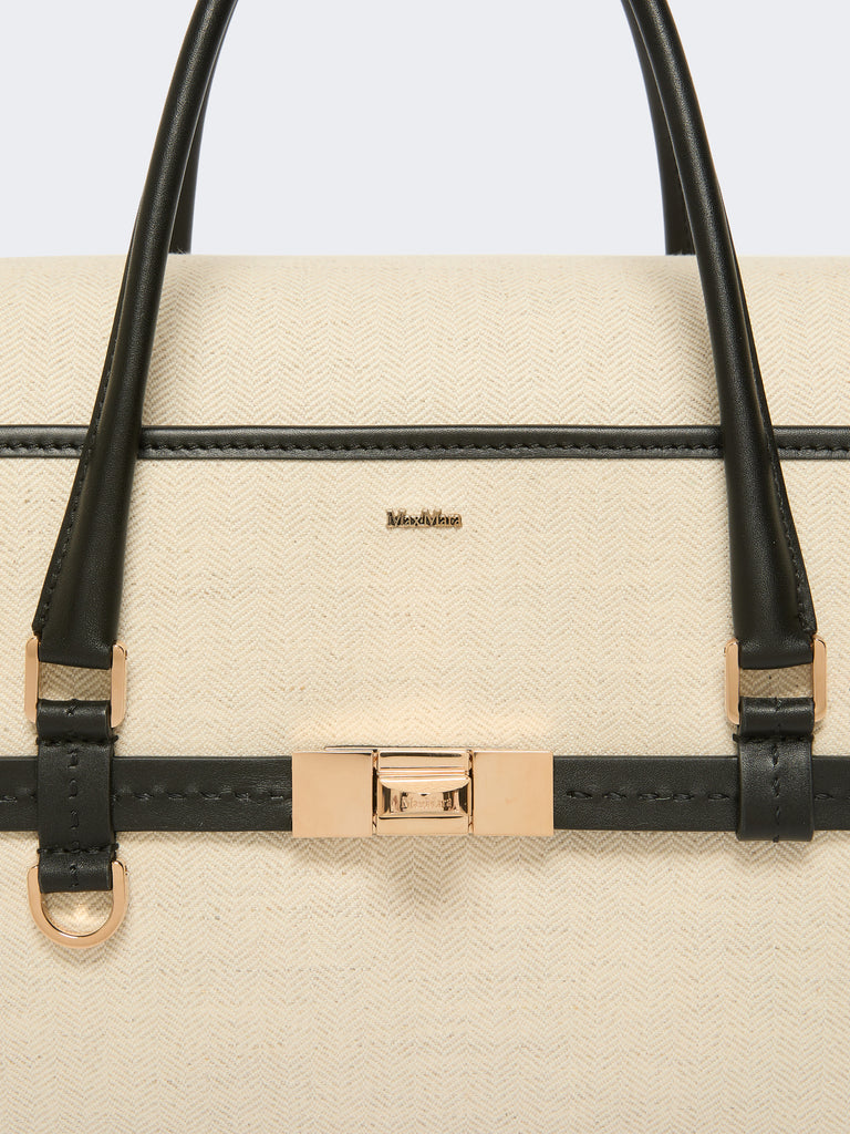 max mara chevron canvas and leather handbag