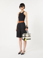 max mara chevron canvas and leather handbag for women