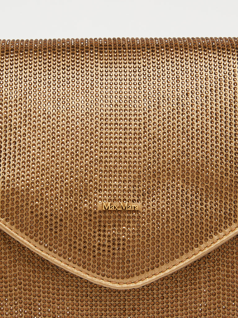 max mara rhinestone satin clutch