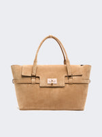 Suede Handbag for Women - Beige - Max Mara UAE