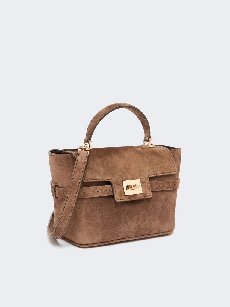 max mara extra-small suede handbag