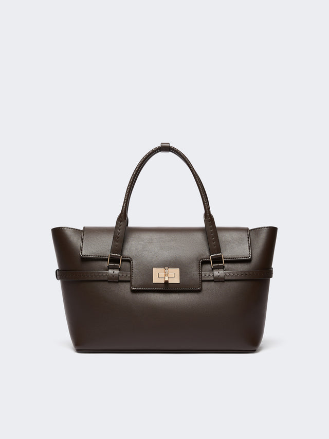 Smooth Leather Handbag for Women - Dark Brown - Max Mara UAE