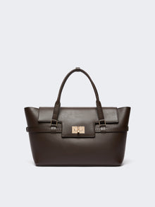 Smooth Leather Handbag for Women - Dark Brown - Max Mara UAE