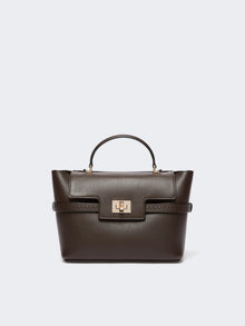 Extra-Small Smooth Leather Handbag for Women - Dark Brown - Max Mara UAE