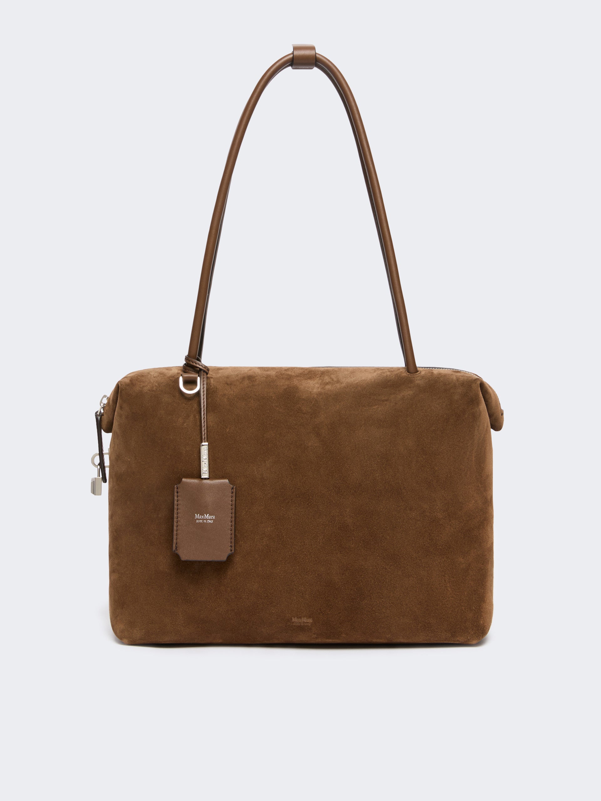 max mara square boston bag in split leather and leather for women