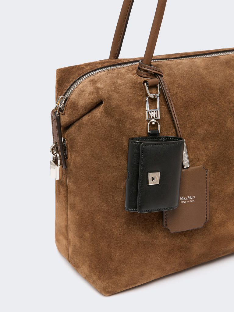 max mara square boston bag in split leather and leather