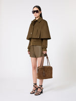 max mara square boston bag in split leather and leather for women