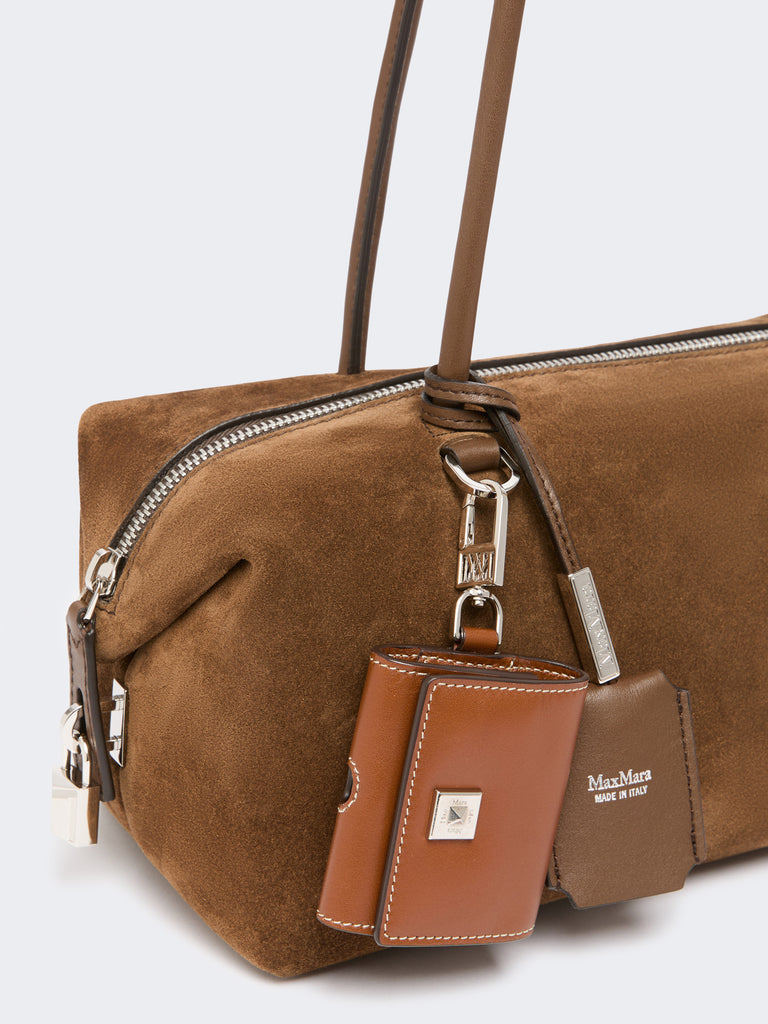 max mara horizontal boston bag in split leather