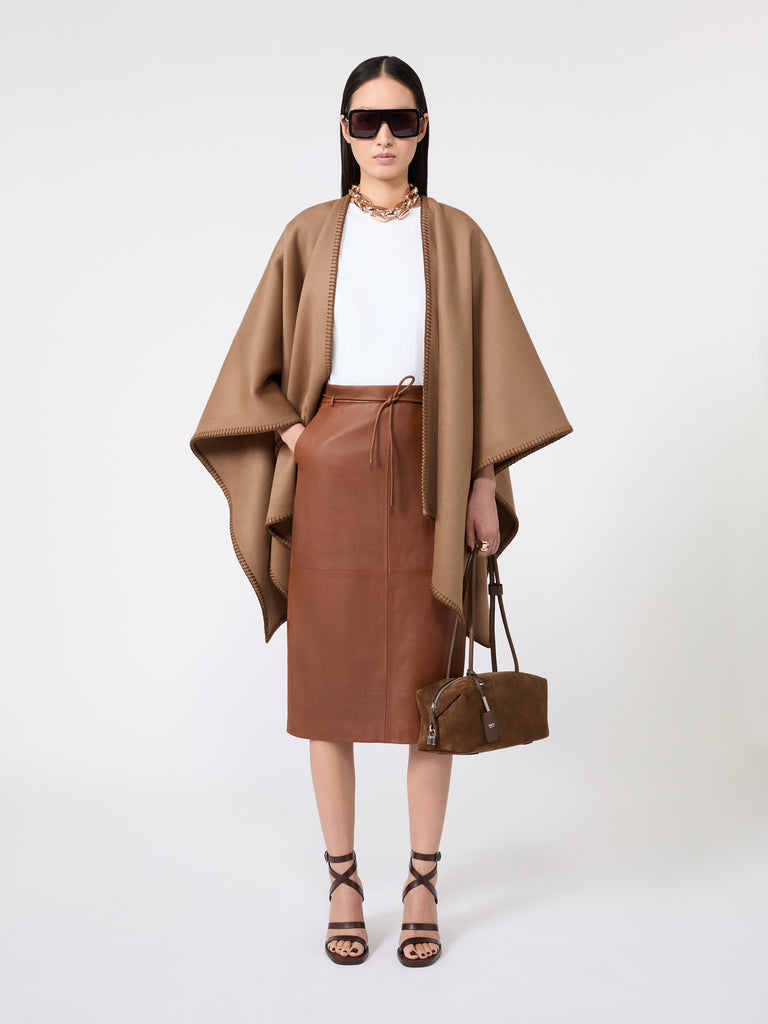 max mara horizontal boston bag in split leather